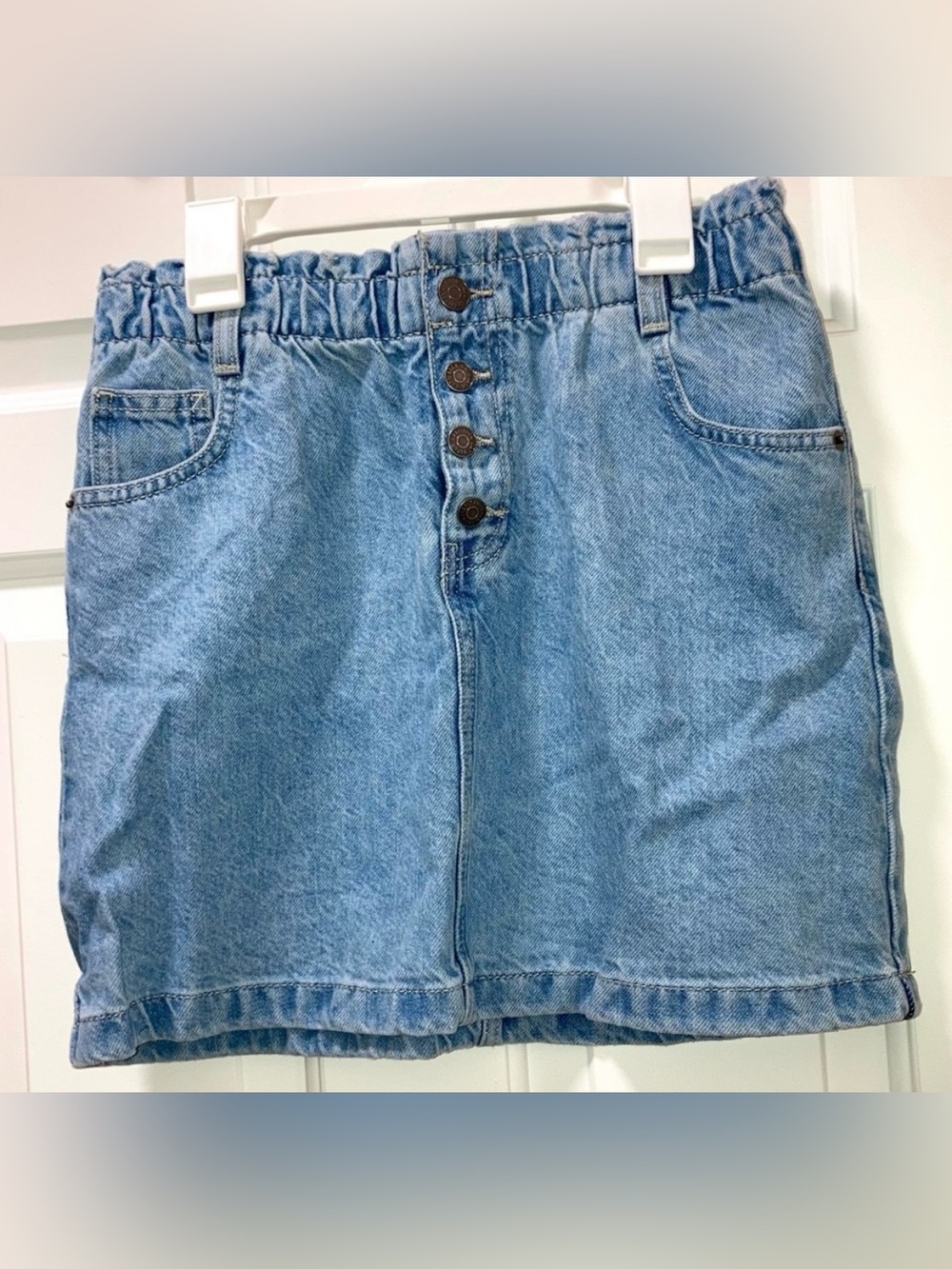 Cat & Jack Girls Blue Jean Skirt elastic waistband Size XL (14)